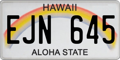 HI license plate EJN645