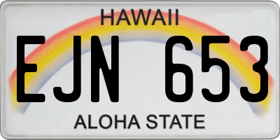 HI license plate EJN653