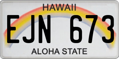 HI license plate EJN673