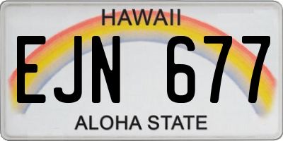 HI license plate EJN677