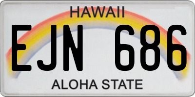 HI license plate EJN686