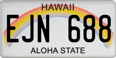 HI license plate EJN688