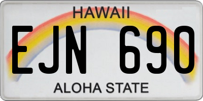 HI license plate EJN690