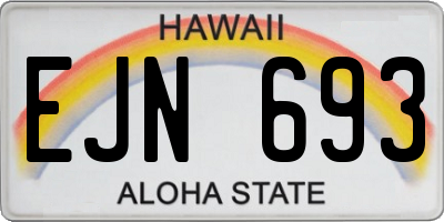 HI license plate EJN693