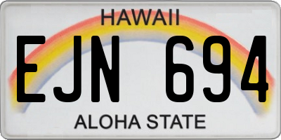 HI license plate EJN694