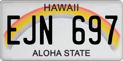 HI license plate EJN697