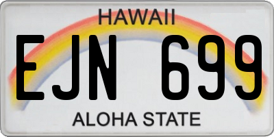 HI license plate EJN699