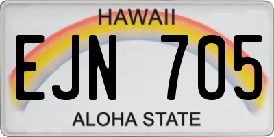 HI license plate EJN705