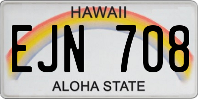 HI license plate EJN708