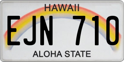 HI license plate EJN710
