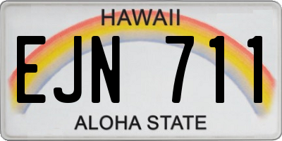 HI license plate EJN711