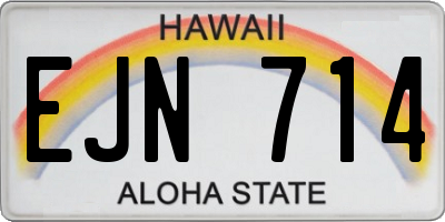 HI license plate EJN714