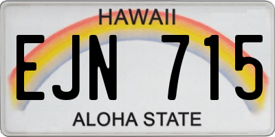HI license plate EJN715