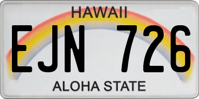 HI license plate EJN726
