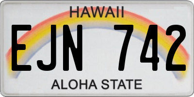 HI license plate EJN742