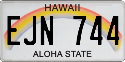 HI license plate EJN744