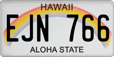 HI license plate EJN766