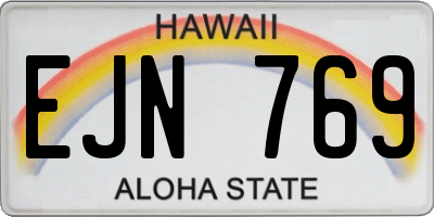 HI license plate EJN769