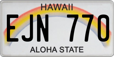 HI license plate EJN770