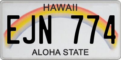HI license plate EJN774