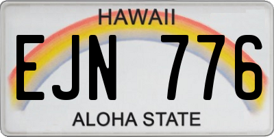 HI license plate EJN776