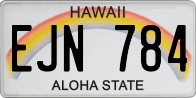 HI license plate EJN784