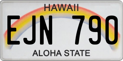 HI license plate EJN790
