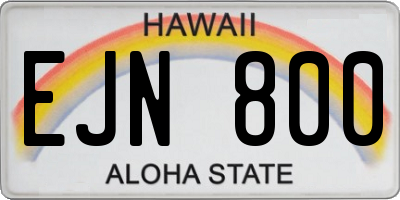 HI license plate EJN800