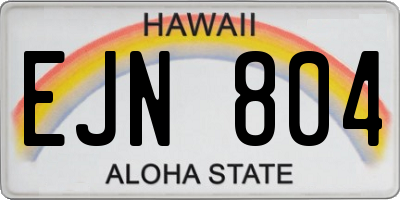 HI license plate EJN804