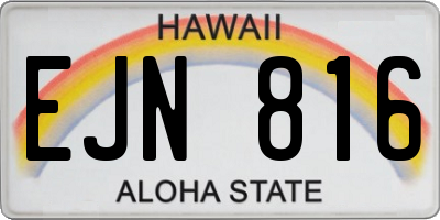 HI license plate EJN816