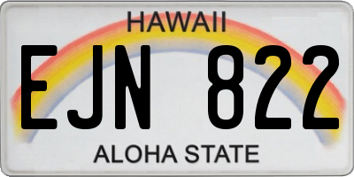 HI license plate EJN822