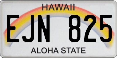 HI license plate EJN825