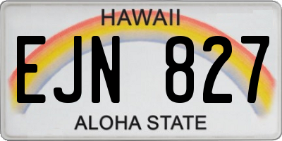 HI license plate EJN827