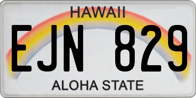 HI license plate EJN829