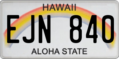 HI license plate EJN840