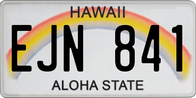 HI license plate EJN841