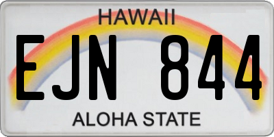 HI license plate EJN844