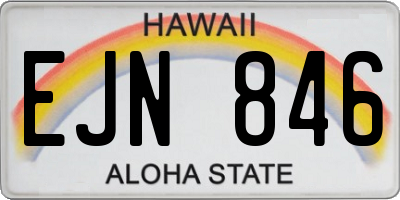 HI license plate EJN846