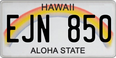HI license plate EJN850