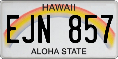 HI license plate EJN857