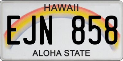 HI license plate EJN858