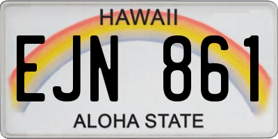 HI license plate EJN861