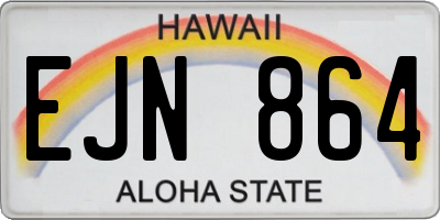 HI license plate EJN864