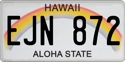 HI license plate EJN872