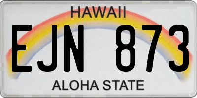 HI license plate EJN873