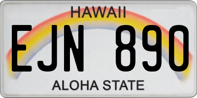 HI license plate EJN890