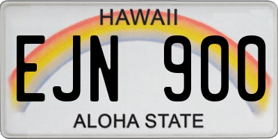 HI license plate EJN900