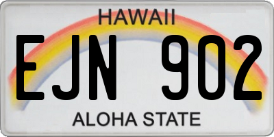 HI license plate EJN902