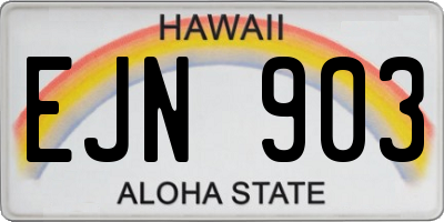 HI license plate EJN903