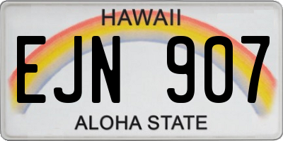 HI license plate EJN907